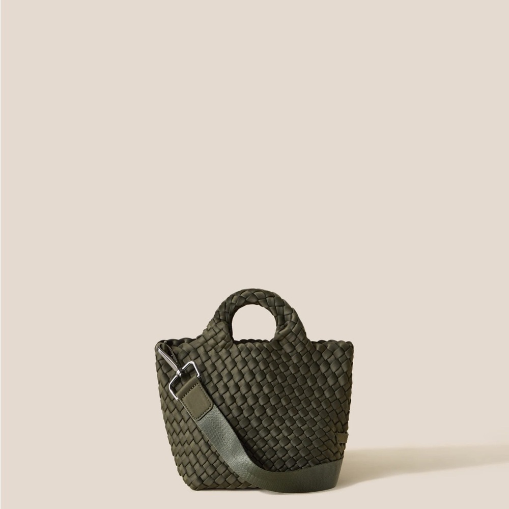 Naghedi Dark Green Woven Mini Bag, new